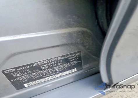 2013 Hyundai Sonata Se z USA, uszkodzony, nr VIN 5NPEC4AB4DH559953